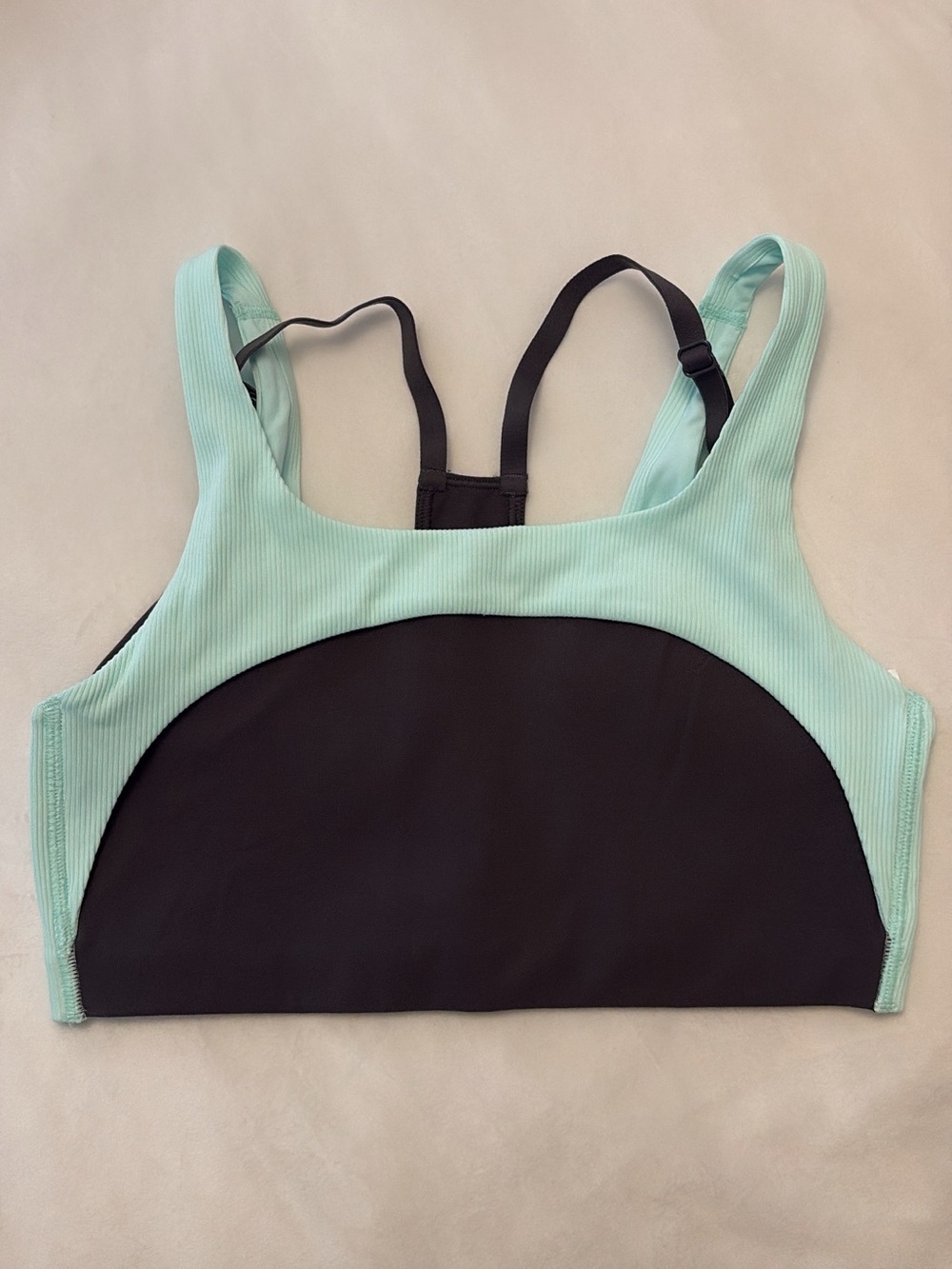 Nike Mint and Dark Grey Colorblock Sports Bra